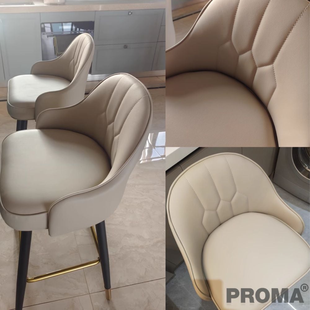 เก้าอี้บาร์ทรงสูง สไตล์โมเดิร์น Proma-C-62 75 ซม. สีกากี_1